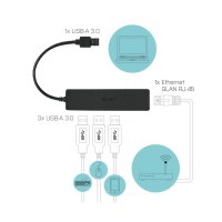 i-tec USB-C Slim HUB 3-Port mit Gigabit Ethernet Adapter U3GL3SLIM