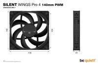 PC- Geh&auml;usel&uuml;fter Be Quiet SilentWings PRO 4 140mm PWM