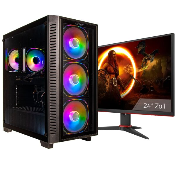 Captiva PC Advanced Gaming I95-221 TFT Bundle (i5-12400F/RTX5060 Ti 8GB GDDR7/SSD 1TB/32GB/WLAN/w/o OS)