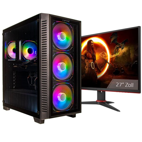 Captiva PC Advanced Gaming I95-493 TFT Bundle (i9-13900KF/RTX5060 8GB GDDR7/SSD 1TB/32GB/WLAN/w/o OS)