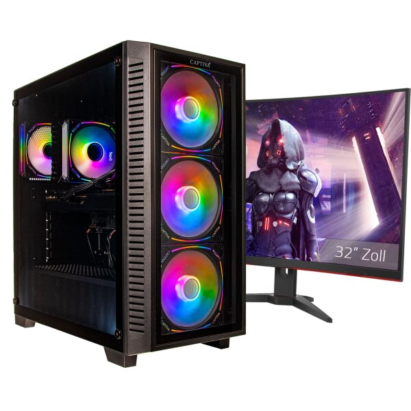 Captiva PC Advanced Gaming I95-528 TFT Bundle (i9-13900KF/RTX5060 8GB GDDR7/SSD 1TB/32GB/WLAN/w/o OS)