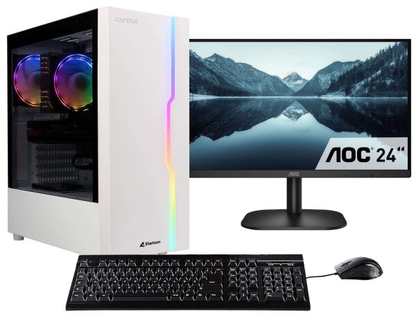 Captiva PC Advanced Gaming R93-467 TFT Bundle (Ryzen 5 7500F/RTX5060 8GB GDDR7/SSD 1TB/32GB/WLAN/w/o OS)