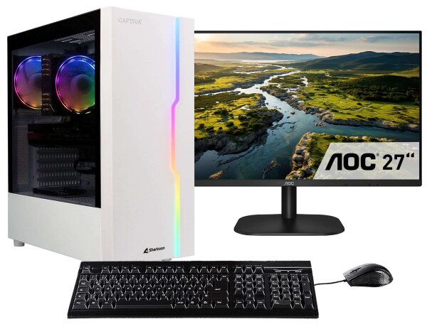 Captiva PC Advanced Gaming R93-475 TFT Bundle (Ryzen 5 7500F/RTX5060 8GB GDDR7/SSD 1TB/16GB/WLAN/w/o OS)