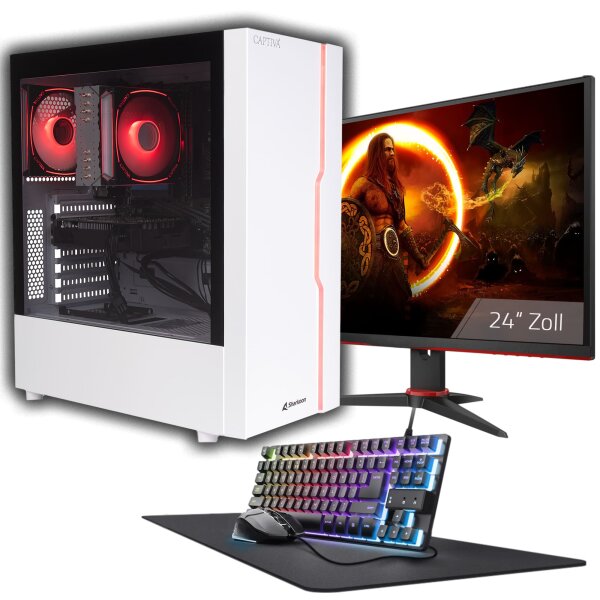 Captiva PC Advanced Gaming R93-560 TFT Bundle (Ryzen 7 5700X/RTX5060 8GB GDDR7/SSD 1TB/16GB/WLAN/w/o OS)